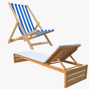 3D Beach Chair and Sun Lounger model