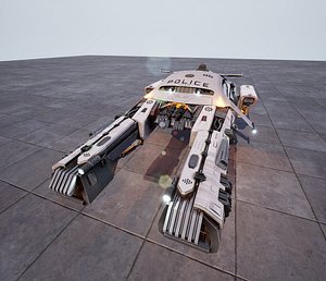 Hovercar police vehicle Sci-fi 3D model