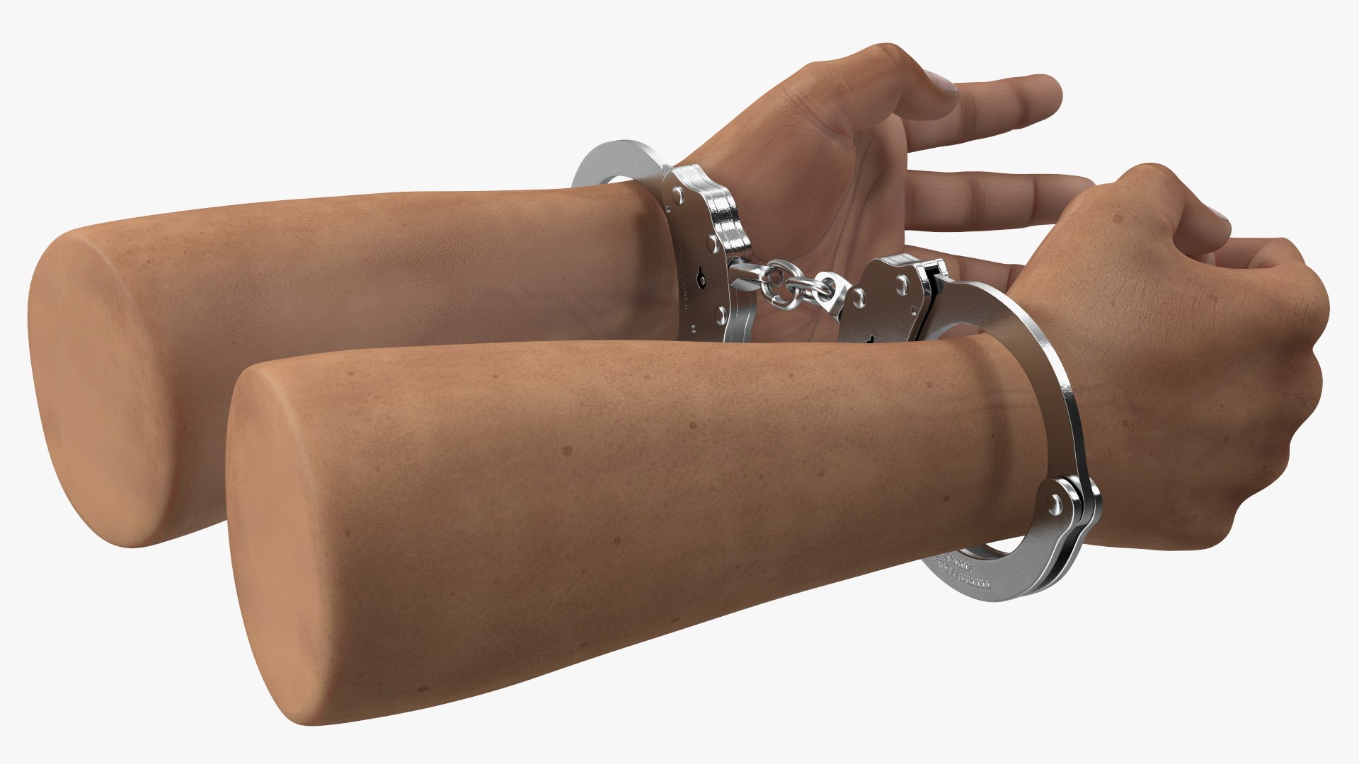 3D Man Hands With Short Chain Handcuffs - TurboSquid 2025920