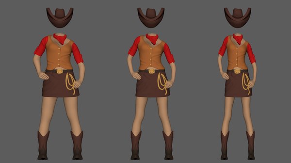 3D model cowgirl ready print different