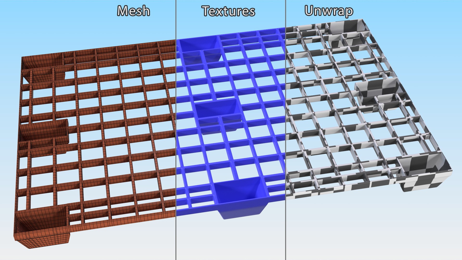 3D Floor Stacking Plastic Pallet model https://p.turbosquid.com/ts-thumb/Nw/XYleUj/iR/floorstackingplasticpalletvray3dmodel017/jpg/1703594924/1920x1080/fit_q87/2855484754da60b8ff79105e470ce17e0fa7dddf/floorstackingplasticpalletvray3dmodel017.jpg