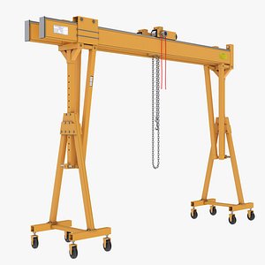 Portable Manual Gantry Crane Equipment 3D model