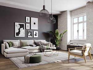 3D interior living room scene 27