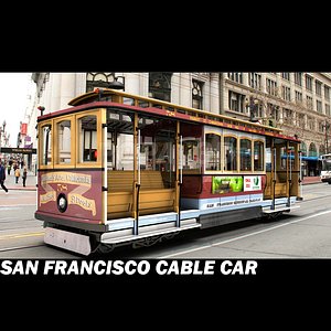 famous san tramway cable car 3d model
