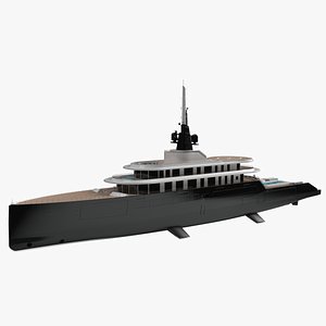 3D Abeking  Rasmussen  Luxury Yacht Night Scene model