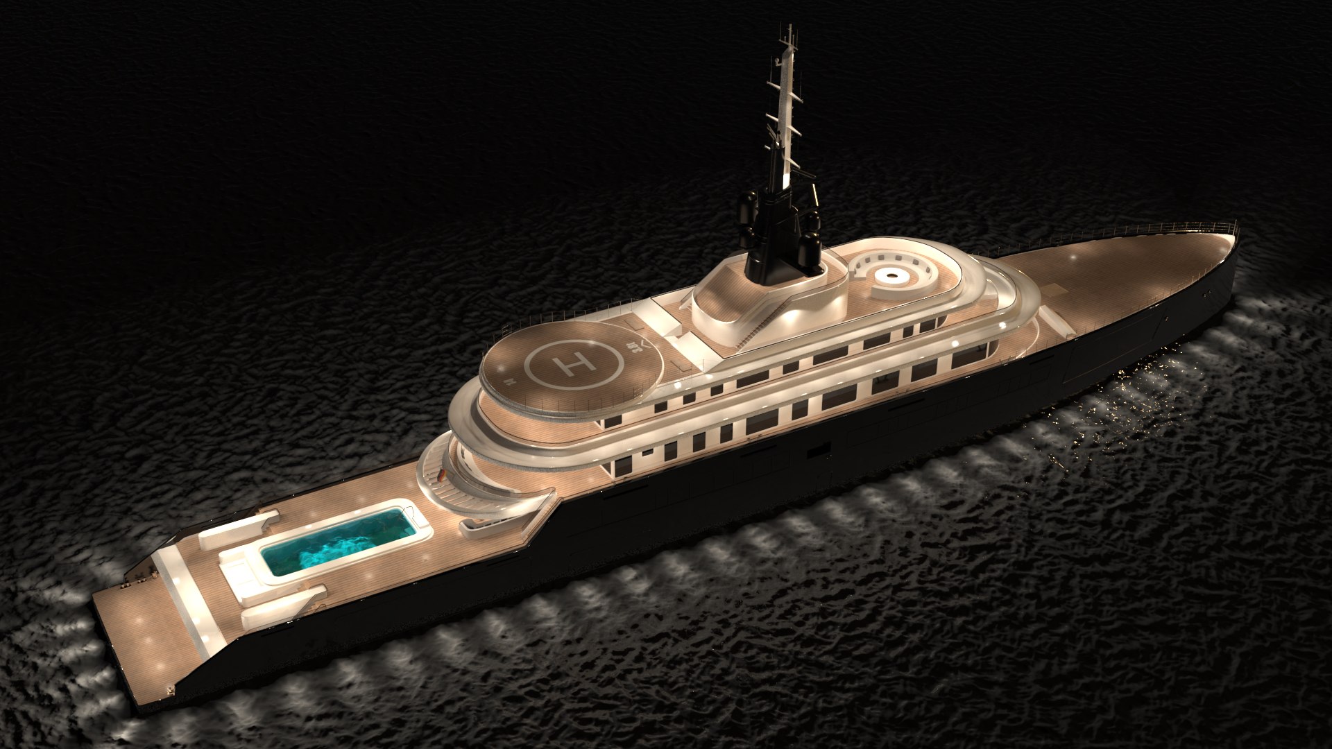 3D Abeking Rasmussen Luxury Yacht Night Scene Model - TurboSquid 2195313