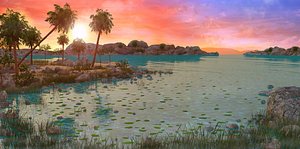 island palms sky 3D model