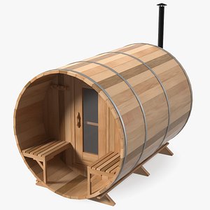 Red Cedar Barrel Sauna 3D model