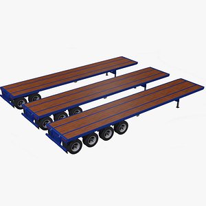 Old Style 45 Foot Flat Bed Trailer