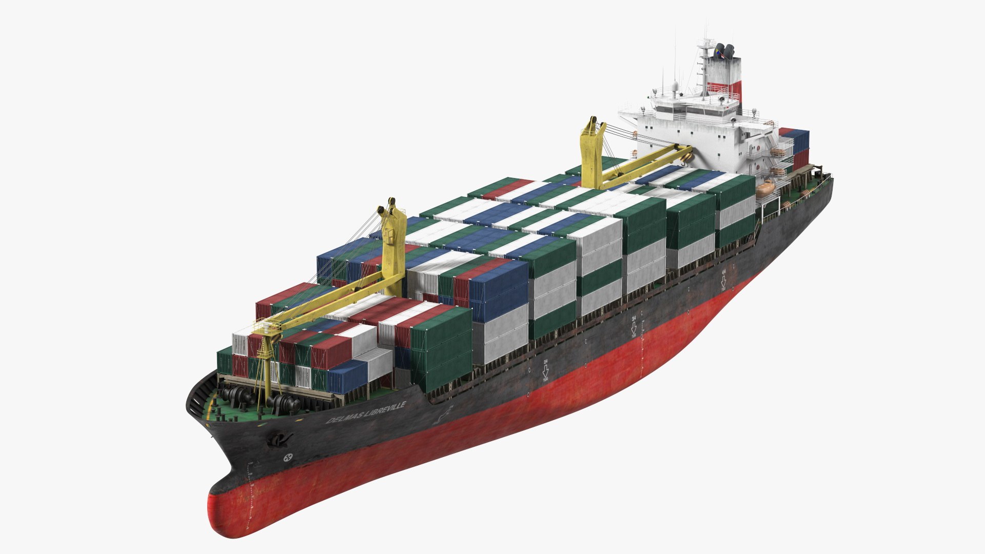 Ship with Simple Containers 3D model preview