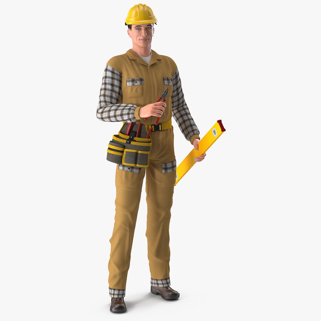 Builder Standing Position 3D model preview