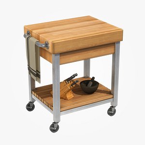 3D kitchen cutting block cart