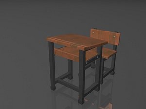 school desk 3d model