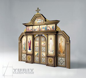 3d model of orthodox iconostasis