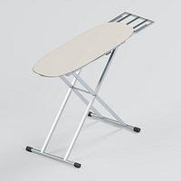 Folding Ironing Board with Height Lock and Steam Iron Rest