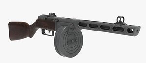 soviet submachine gun ppsh-41 3D