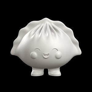 Kawaii Dumpling Character 3D Print Model 3D