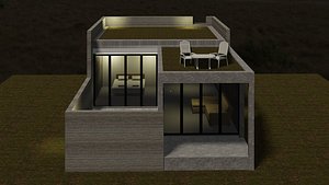 3D model Resort house with 3D-printing wall