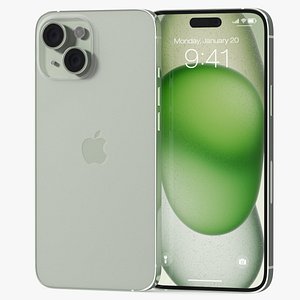 3D Apple IPhone 15 Plus Green model