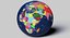 3D geopolitical earth globe 16k model