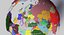 3D geopolitical earth globe 16k model