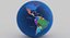 3D geopolitical earth globe 16k model