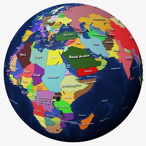 3D geopolitical earth globe 16k model