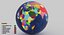 3D geopolitical earth globe 16k model
