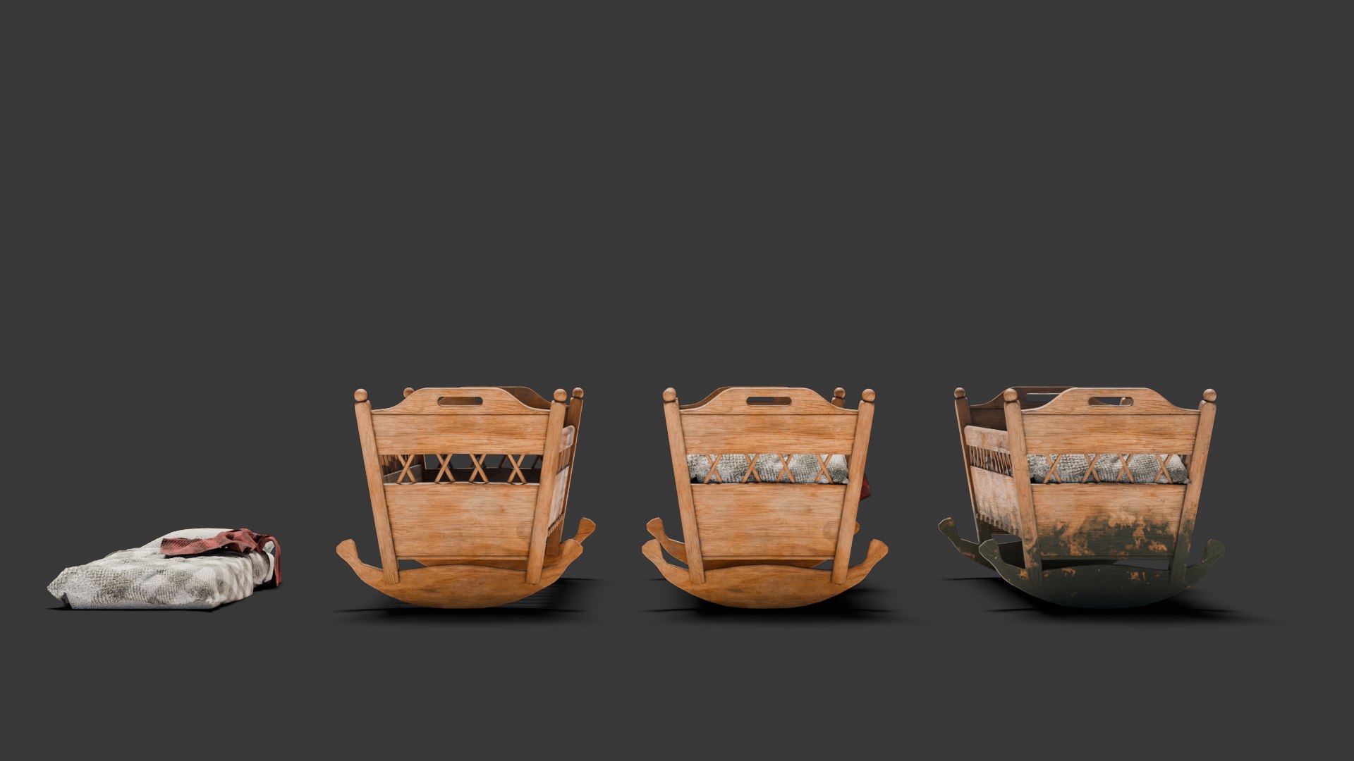 3D Model Old Wooden Baby Cradle 4k Pbr - TurboSquid 2164494