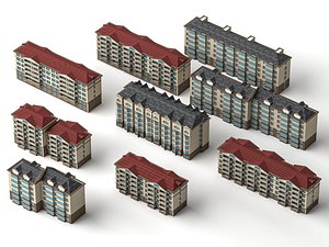 3D model Residential Apartment Building Pack
