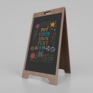 3D Customizable Heavy Duty Modern A-Frame Chalkboard Sign model