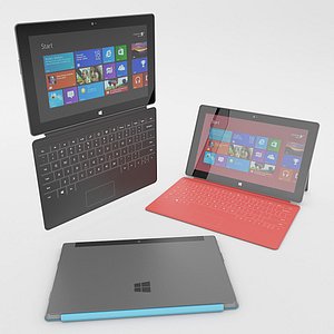 photorealistic microsoft surface cover 3d model