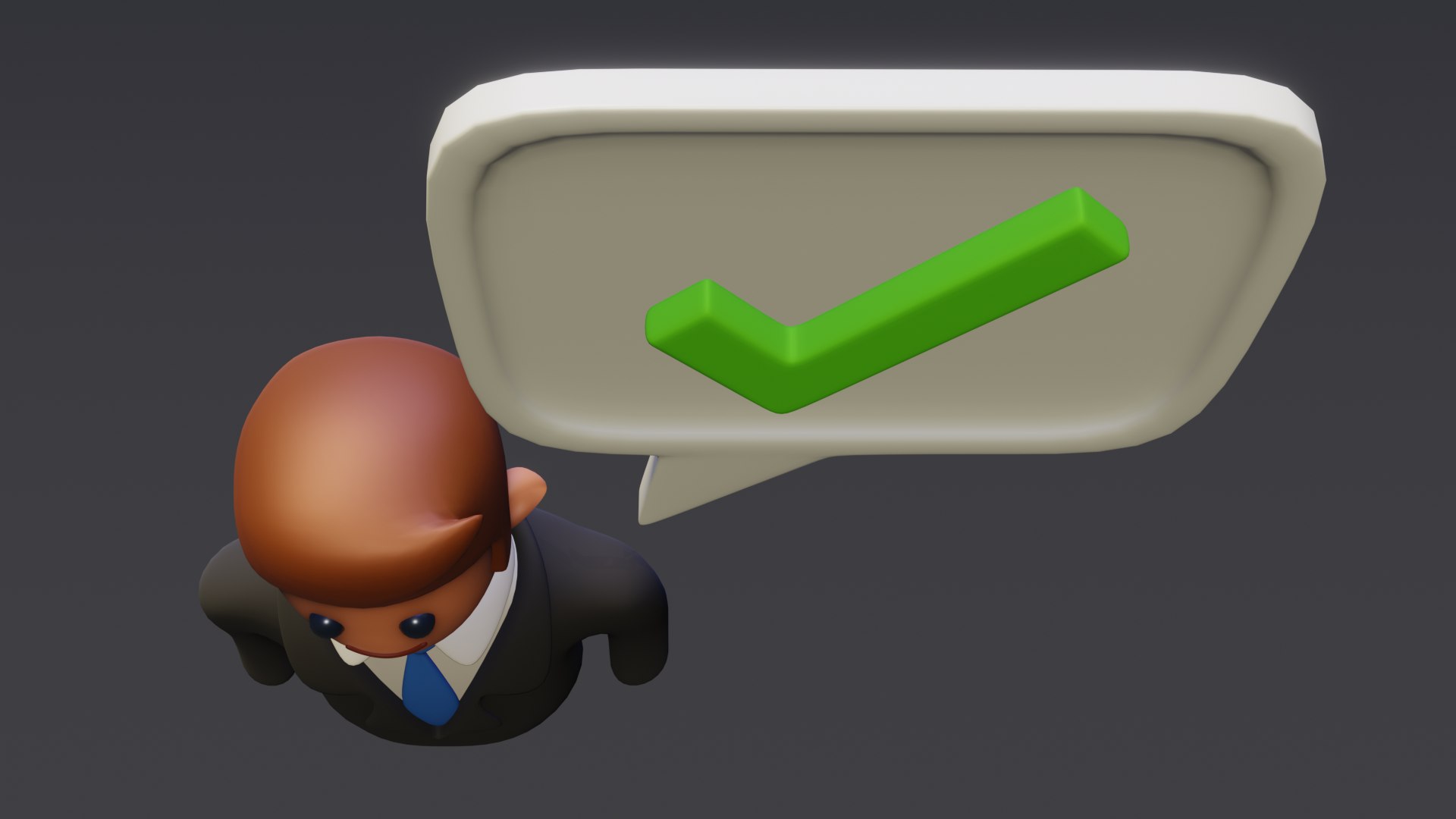 Bubble Check Checkmark Model - TurboSquid 1685149