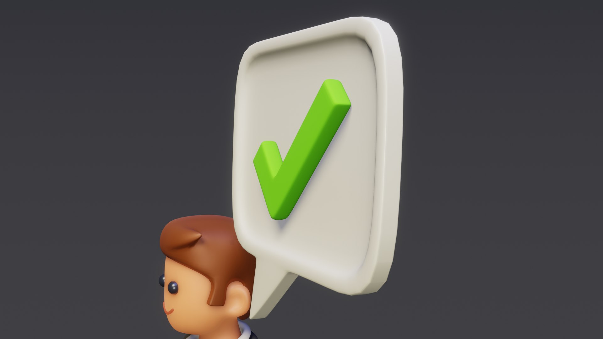 Bubble Check Checkmark Model - TurboSquid 1685149