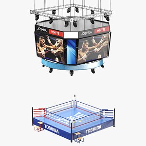 Detailed Boxing Ring With Jumbotron 02