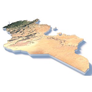 Tunisia Terrain Map