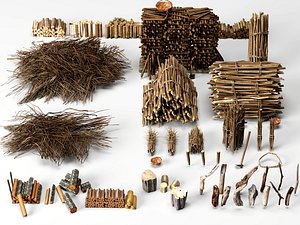 Ultimate Rural Wood and Firewood Mega Collection 3D model