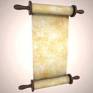 3D model rigged old parchment