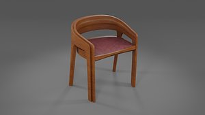 3D chair wood wooden model