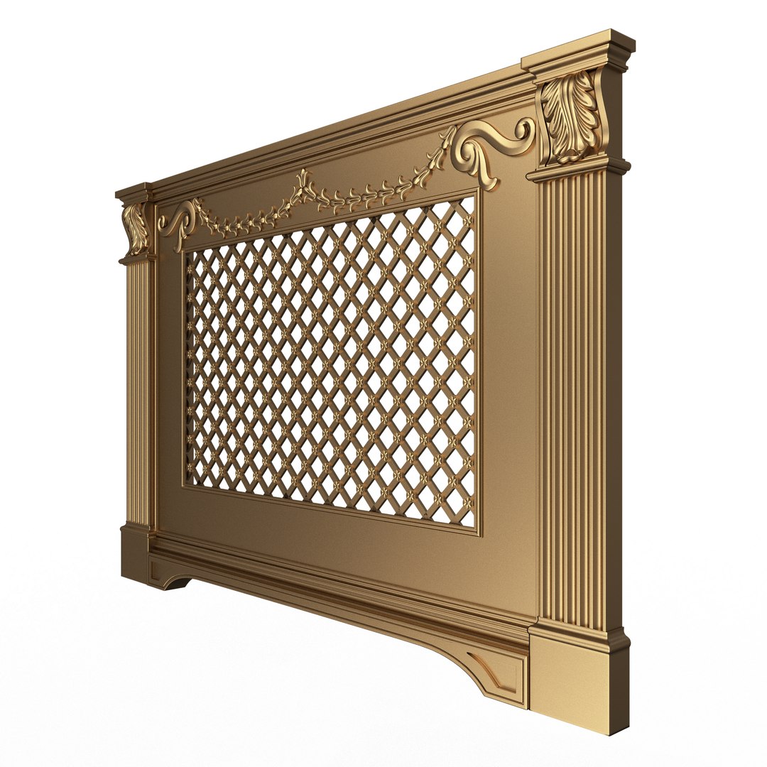 3D Radiator Cover Decorative Screening Grille Panel 015 - TurboSquid ...