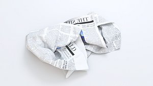 3D Used and Discarded Bundle of Newspapers with Texture model model