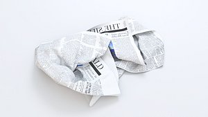 Used and Discarded Bundle of Newspapers with Texture model