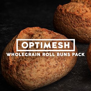 wholegrain rolls pack 3D model
