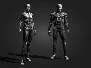 Cyborg Sci-Fi Robot VR / AR / low-poly