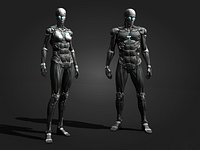 Cyborg Sci-Fi Robot VR / AR / low-poly