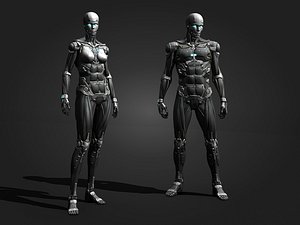 Cyborg Sci-Fi Robot VR / AR / low-poly