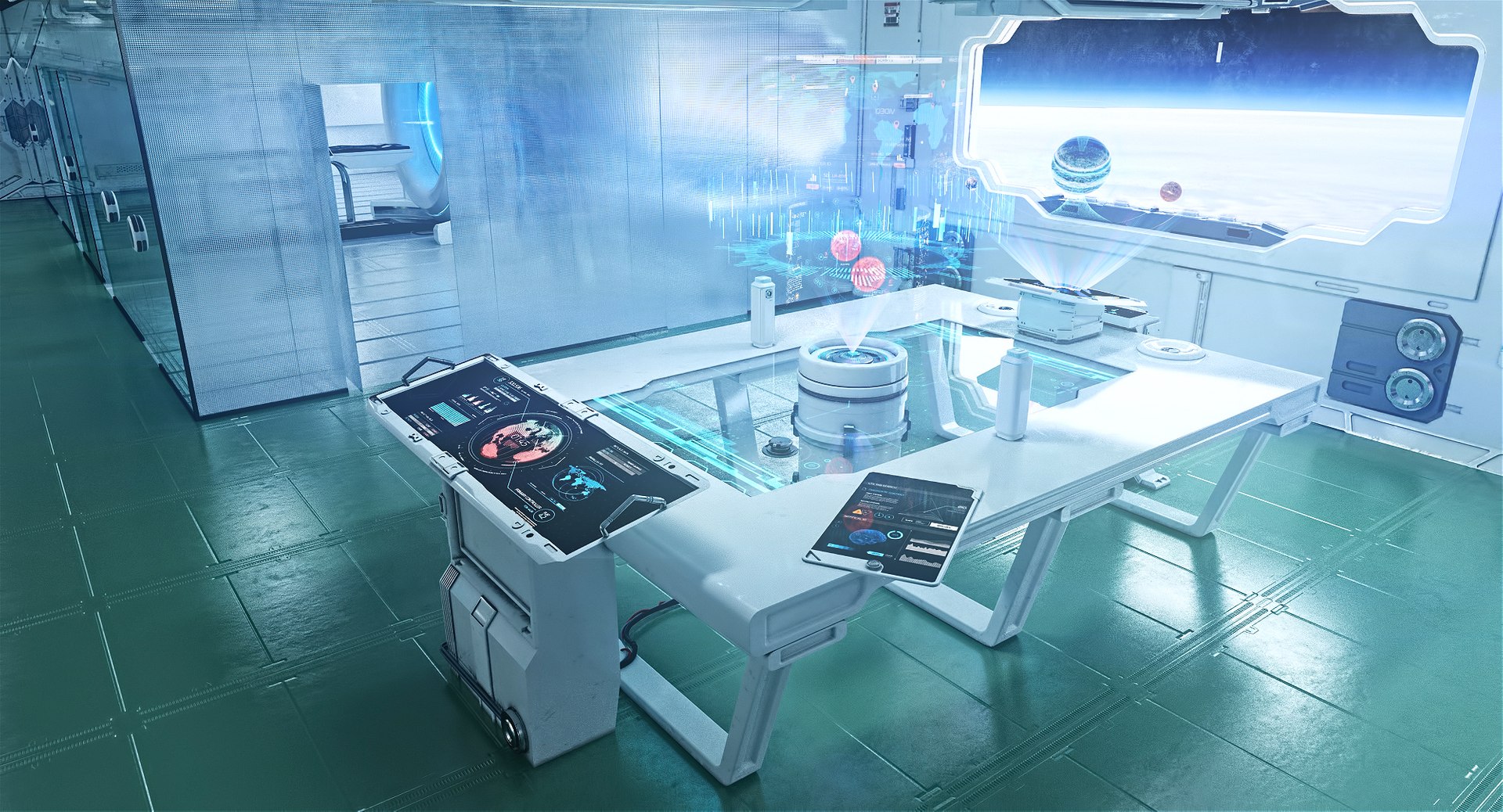 Max Futuristic Interior Space Station