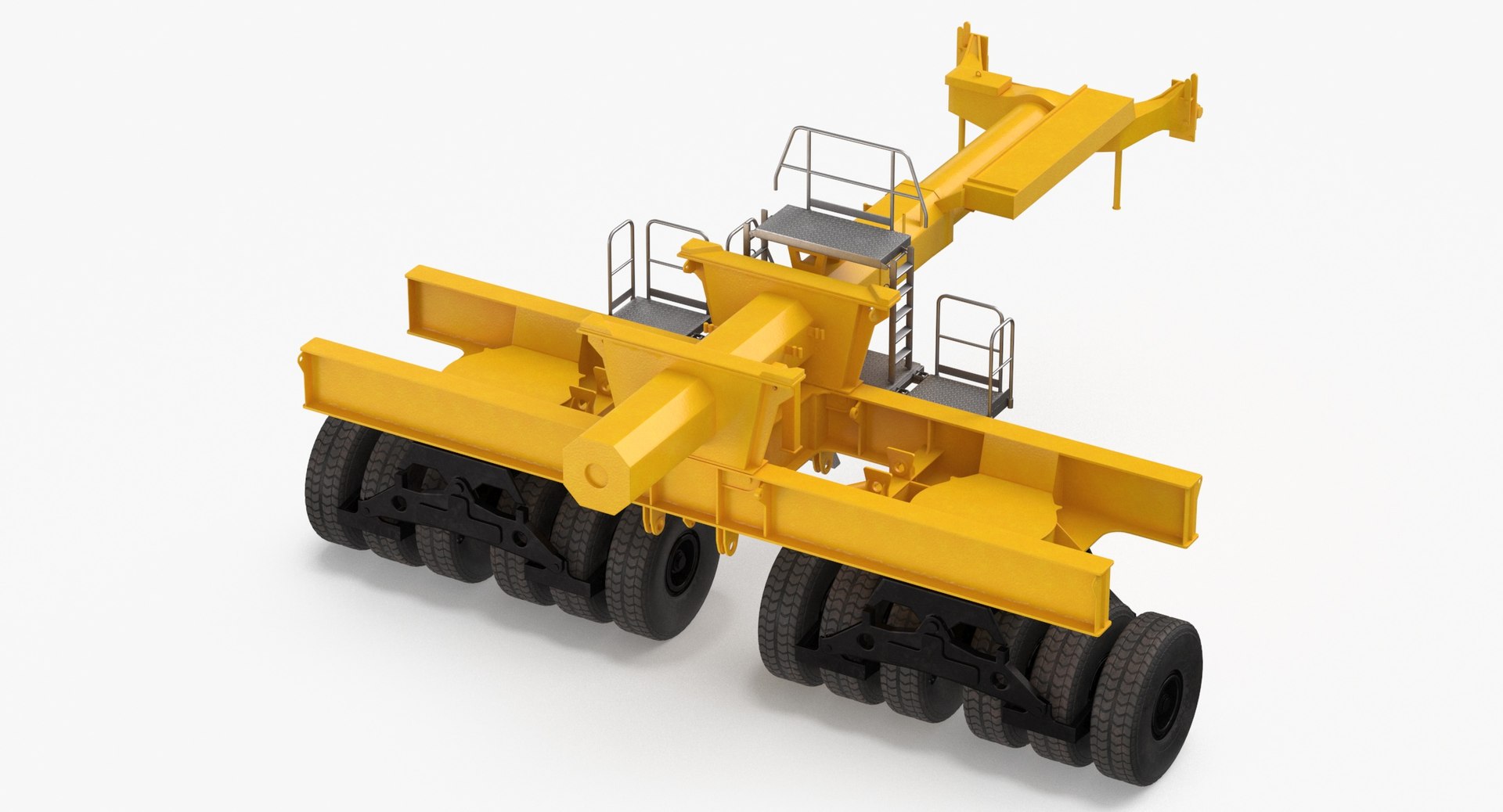 Crane Ballast Trailer Yellow model TurboSquid 2105042