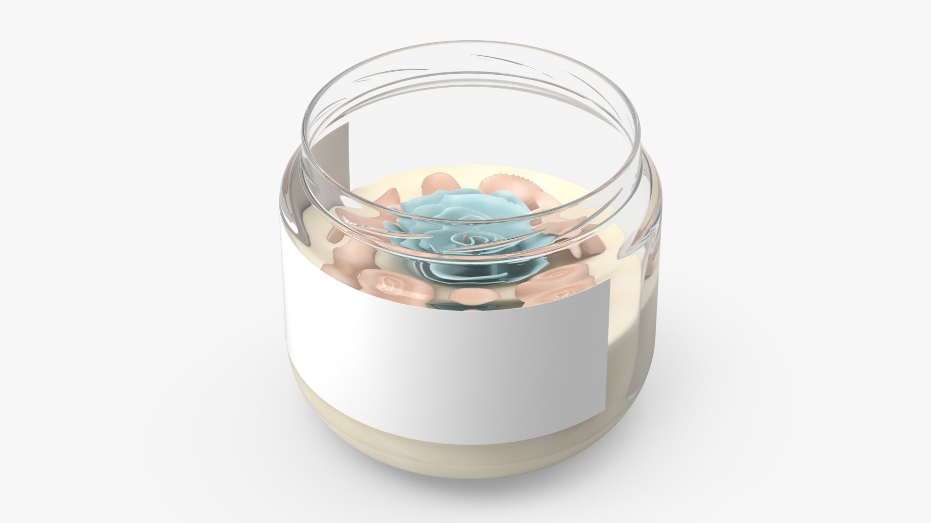 Glass Jar Candle Open 3D model preview