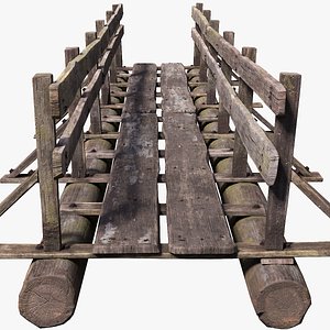 3D Realistic Wooden Bridge - PBR Game Ready